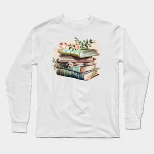 Watercolor Reading Time Long Sleeve T-Shirt